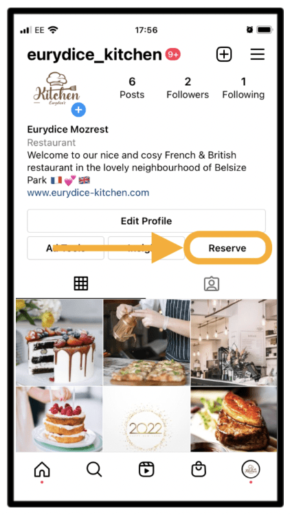 Mozrest - Add Reserve Button on Instagram - Step 10 - Click Reserve