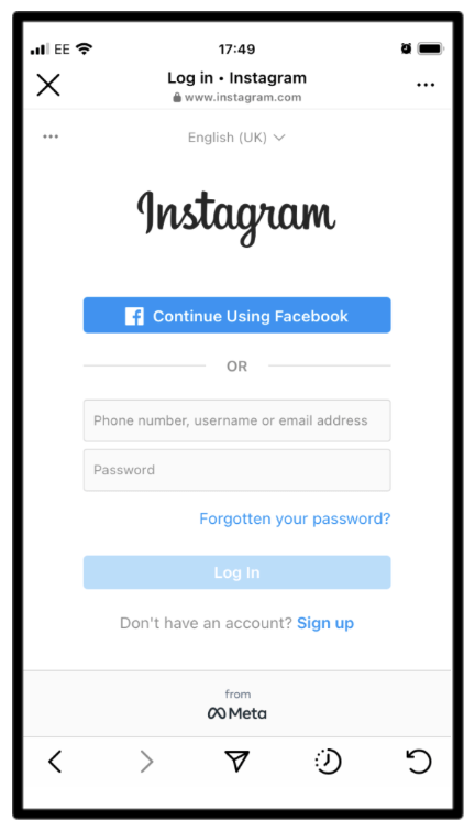 Mozrest - Add Reserve Button on Instagram - Step 7.2 - Continue Using Facebook