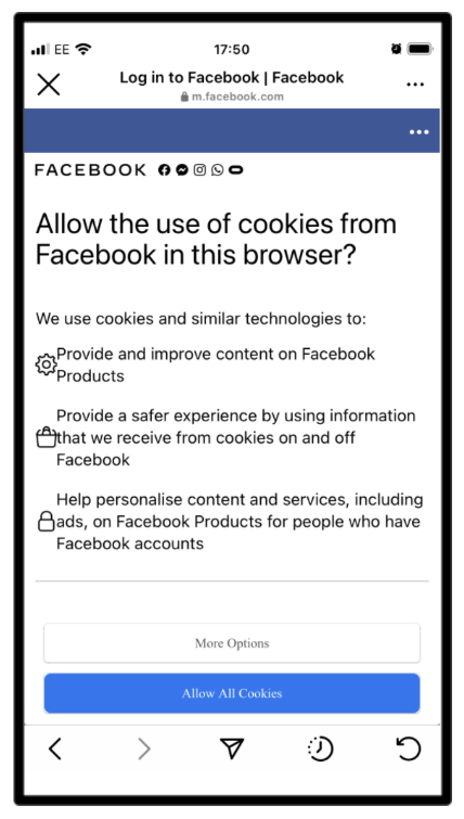 Mozrest - Añadir botón de reserva en Instagram - Paso 7.3 - Cookies