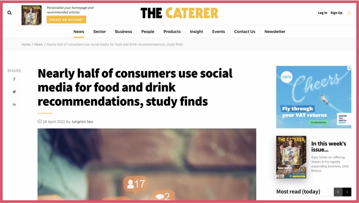 Mozrest - The Caterer social media hospitality