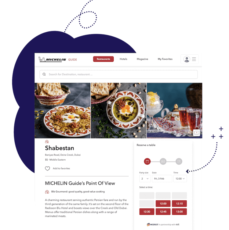 Guide MICHELIN x eat2eat – Mozrest ajoute un calendrier de réservation à la page du Guide MICHELIN des restaurants et pousse les réservations dans eat2eat.