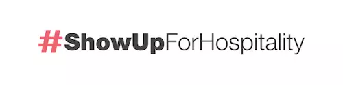 Logo of the Show Up For Hospitality campaign