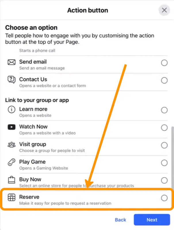 how to add the reserve button to facebook - guide - step 3