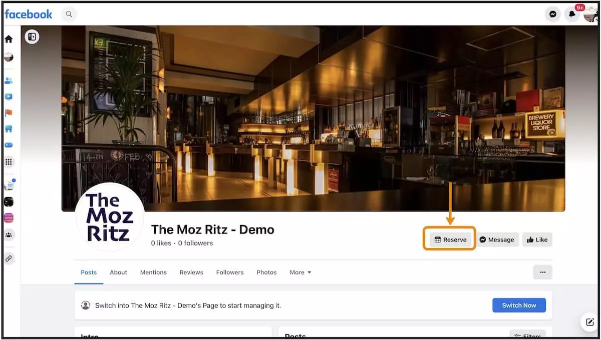 How to add the ‘Reserve’ Button to Facebook - Step 10