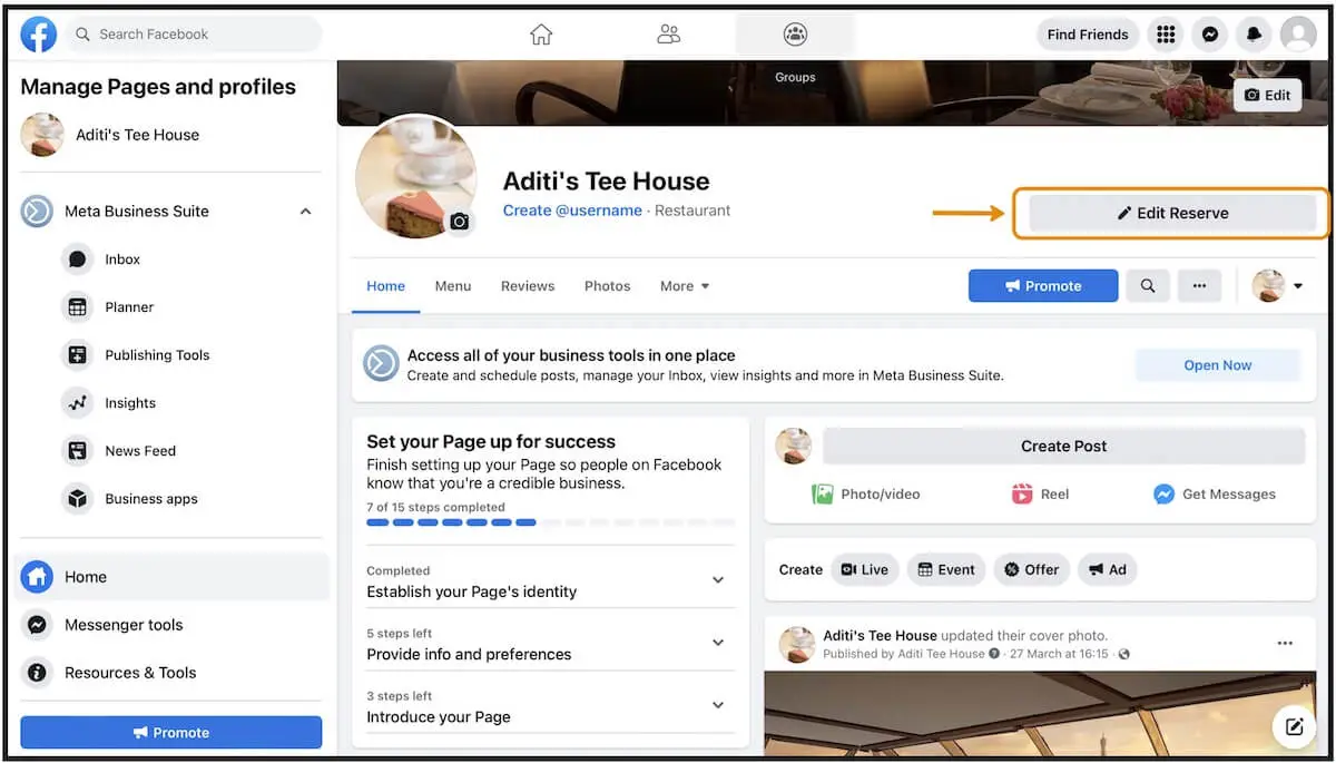 How to add the ‘Reserve’ Button to Facebook - Guide 3 - Step 12
