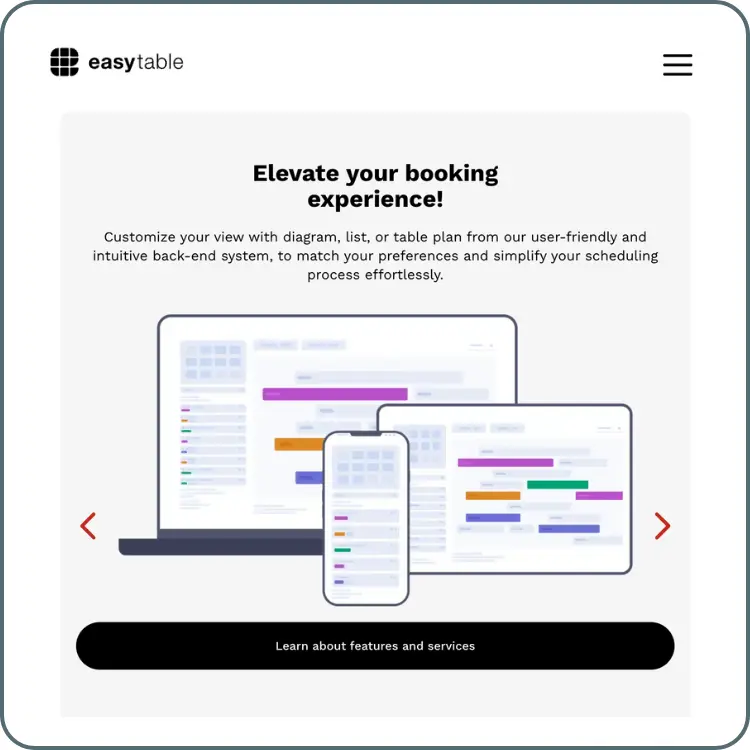 easyTableBooking website