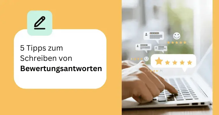 Ein Restaurantleiter antwortet auf Gästebewertungen an seinem Laptop.