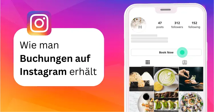 Instagram-Profil des Restaurants mit einem 'Jetzt Buchen'-Button, der es ermöglicht, Buchungen über Instagram zu erhalten.