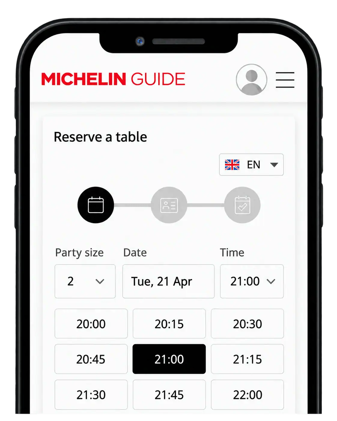 MICHELIN Guide app viewed from a smartphone