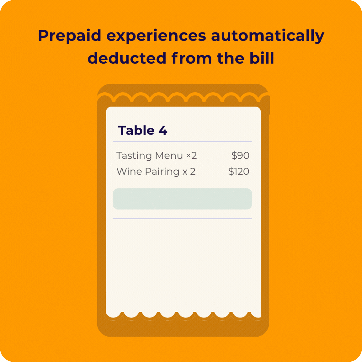 Prepaid dining experiences automatically deducted from the bill, thanks to Mozrest POS Connect