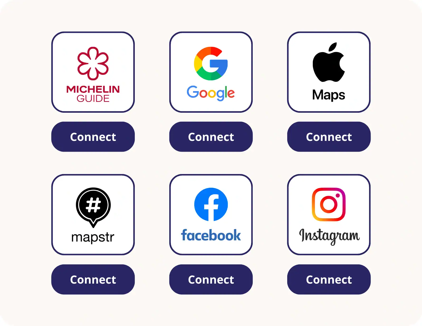 Mozrest Channel Manager includes 20+ restaurant booking channels, such as Google, Instagram, Apple Maps, the MICHELIN Guide and many more